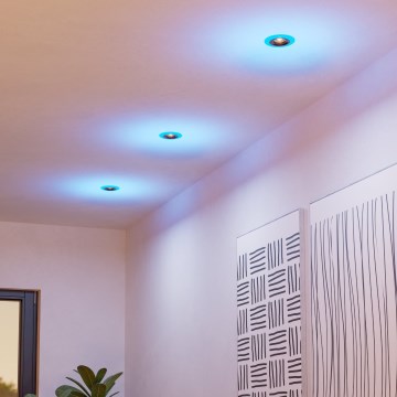 Eglo - SADA 3x LED RGBW Stmievateľné kúpeľňové podhľadové svietidlo 3xLED/3,8W/230V 2700-6500K IP44 + diaľkové ovládanie