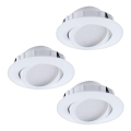 Eglo - SADA 3x LED stmievateľné podhľadové svietidlo PINEDA LED/5,5W/230V