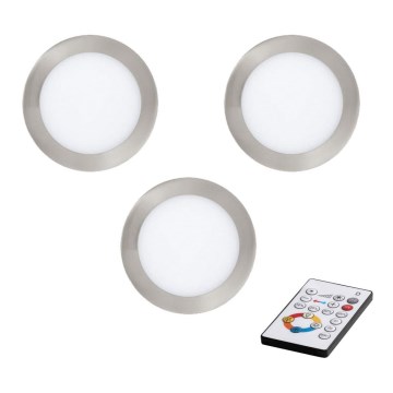 Eglo - SADA 3x LED stmievateľných podhľadových svietidiel TINUS LED/6W/12/230V + diaľkové ovládanie