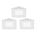 Eglo - SADA 3x LED Zapustené stropné svietidlo FUEVA 1 1xLED/2,7W/230V 8,5x8,5 cm