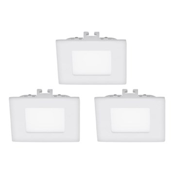 Eglo - SADA 3x LED Zapustené stropné svietidlo FUEVA 1 1xLED/2,7W/230V 8,5x8,5 cm