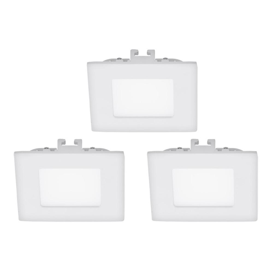 Eglo - SADA 3x LED Zapustené stropné svietidlo FUEVA 1 1xLED/2,7W/230V 8,5x8,5 cm