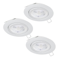 Eglo - SADA 3xLED Kúpeľňové podhľadové svietidlo 1xGU10/4W/230V IP44 biela