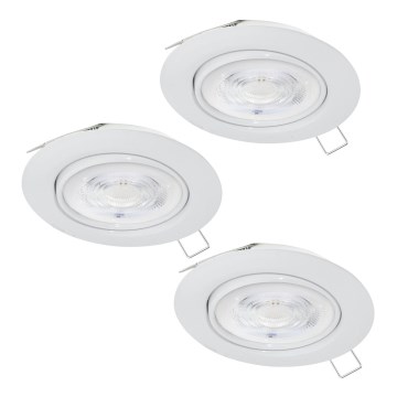 Eglo - SADA 3xLED Kúpeľňové podhľadové svietidlo 1xGU10/4W/230V IP44 biela