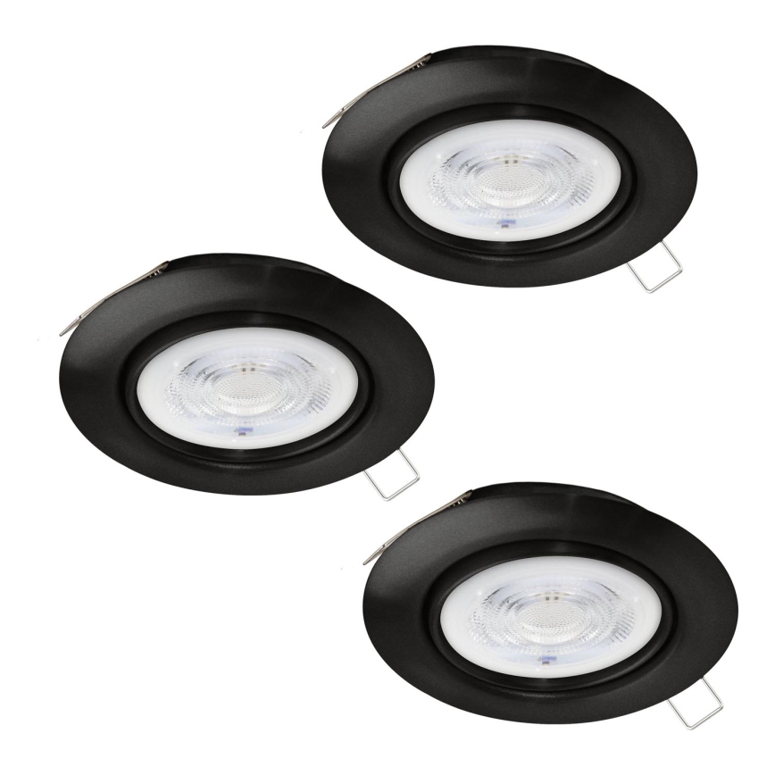 Eglo - SADA 3xLED Kúpeľňové podhľadové svietidlo 1xGU10/4W/230V IP44 čierna