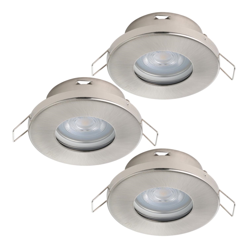 Eglo - SADA 3xLED Kúpeľňové podhľadové svietidlo 1xGU10/4W/230V IP44 matný chróm