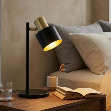 Eglo Stars of Light 79375 - Stolná lampa FIUMARA 1xE27/60W/230V čierna/zlatá