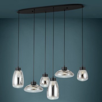 Eglo Stars of Light - LED Stmievateľný luster na lanku 6xLED/5,4W/230V 2700K dymová