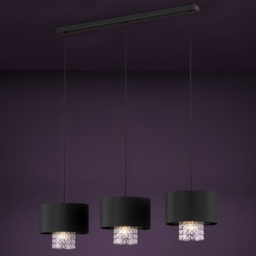 Eglo Stars of Light - Luster na lanku 3xE27/40W/230V čierna