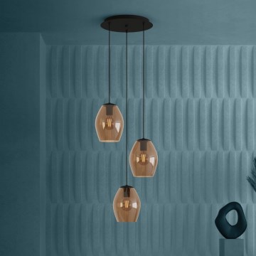 Eglo Stars of Light - Luster na lanku 3xE27/40W/230V hnedá