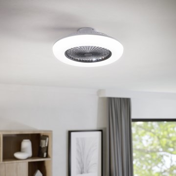 Eglo - stmievateľný LED stropný ventilátor 3×LED/12,6 W/230 V 2700–6500 K, priemer 55 cm, sivý + diaľkové ovládanie
