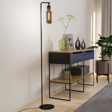 Eglo - stojacia lampa 1xE27/4W/230V čierna/dymová