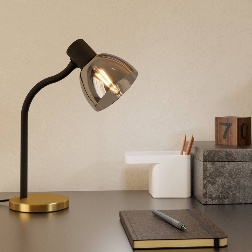 Eglo - Stolná lampa 1xE14/25W/230V zlatá/čierna