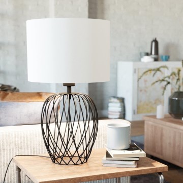 Eglo - Stolná lampa 1xE27/40W/230V biela