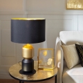 Eglo - Stolná lampa 1xE27/40W/230V čierna/zlatá