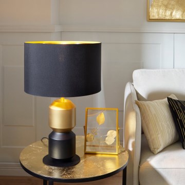Eglo - Stolná lampa 1xE27/40W/230V čierna/zlatá