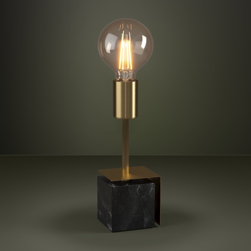 Eglo - Stolná lampa 1xE27/40W/230V zlatá/čierny mramor