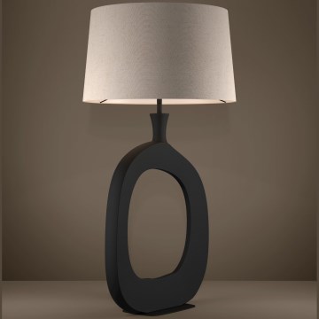 Eglo - Stolná lampa 1xE27/60W/230V 88 cm čierna/krémová