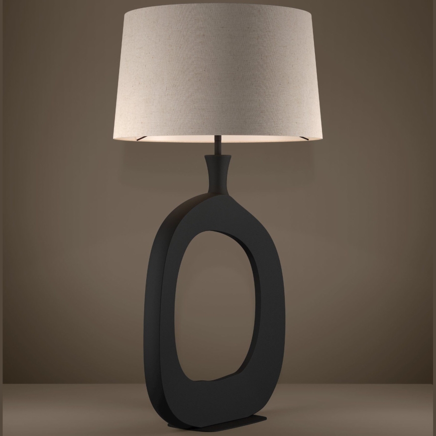 Eglo - Stolná lampa 1xE27/60W/230V 88 cm čierna/krémová