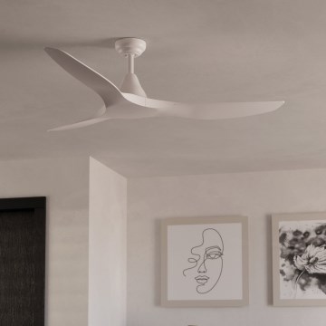 Eglo - Stropný ventilátor pr. 132 cm biela + diaľkové ovládanie