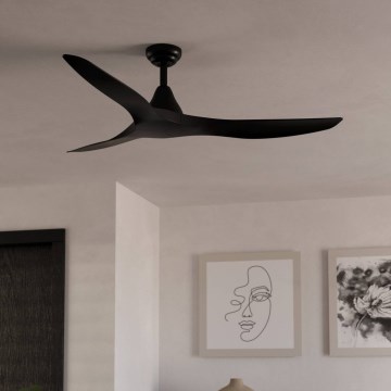 Eglo - Stropný ventilátor pr. 132 cm, čierny + diaľkové ovládanie