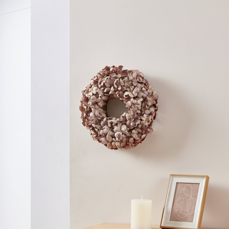 Eglo - Umelý kvetinový veniec pr. 35 cm ružová