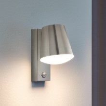 Eglo - Vonkajšie nástenné svietidlo so senzorom 1xE27/10W/230V
