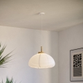 Eglo - Závesné svietidlo na lanku 1xE27/40W/230V, priemer 40 cm, biela/béžová