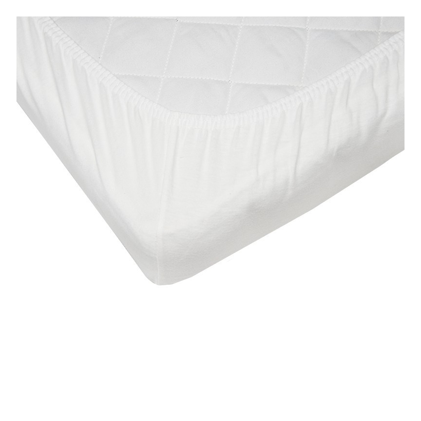 EKO - Nepremokavé prestieradlo s gumičkou JERSEY 120x60 cm biela