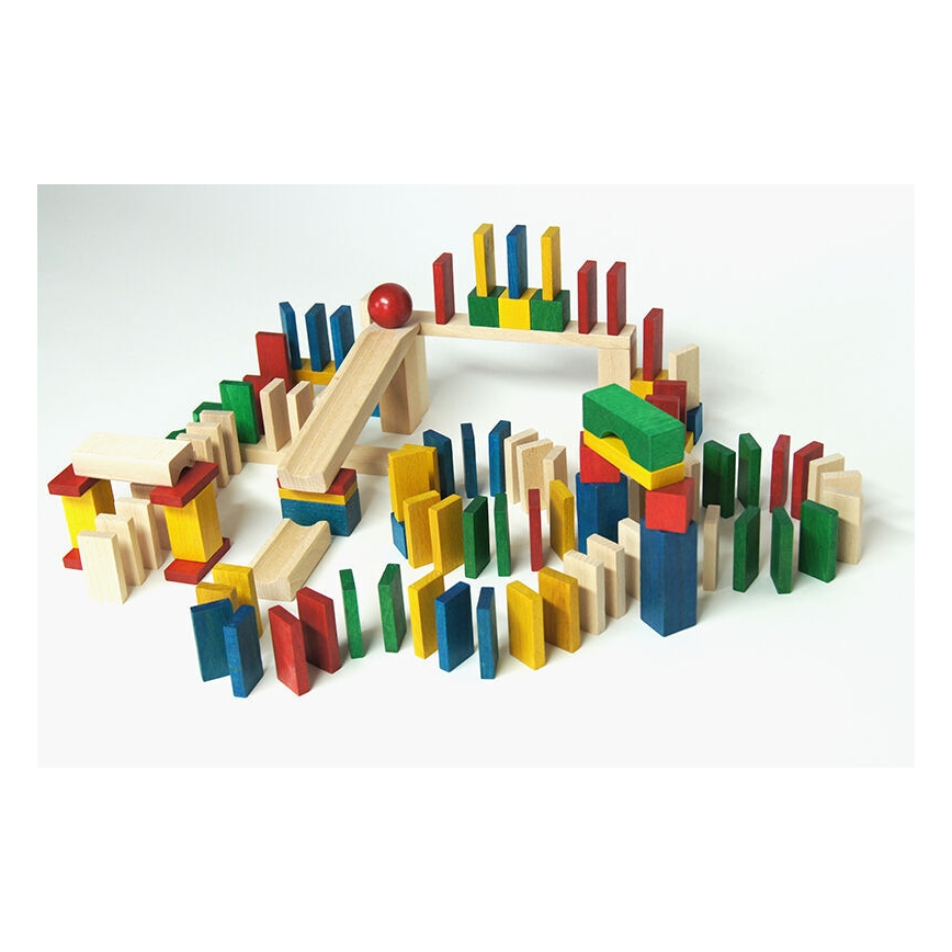 EkoToys - Drevené domino farebné 430 ks