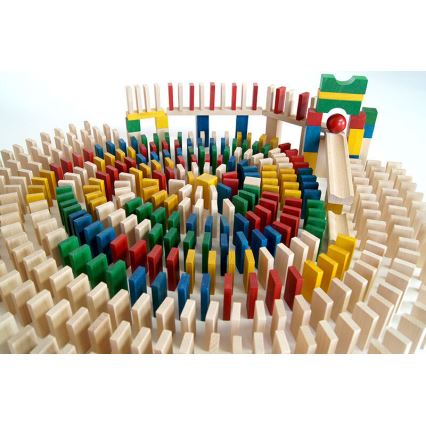 EkoToys - Drevené domino farebné 430 ks