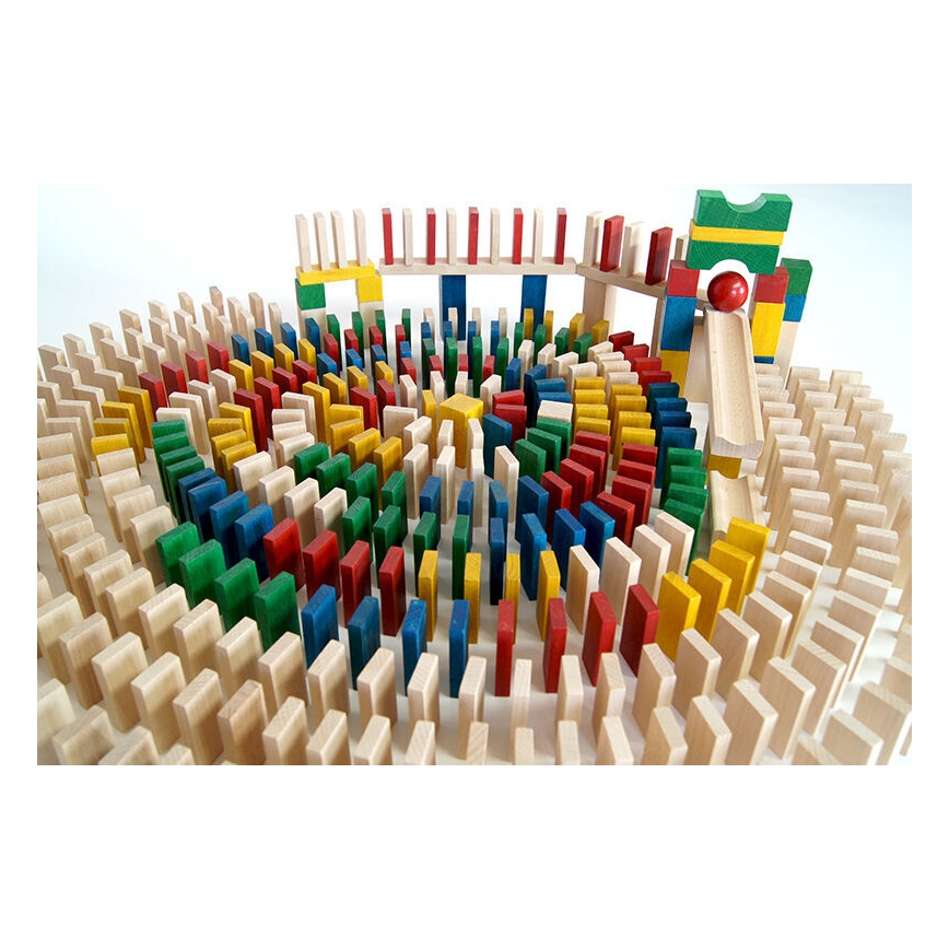 EkoToys - Drevené domino farebné 430 ks