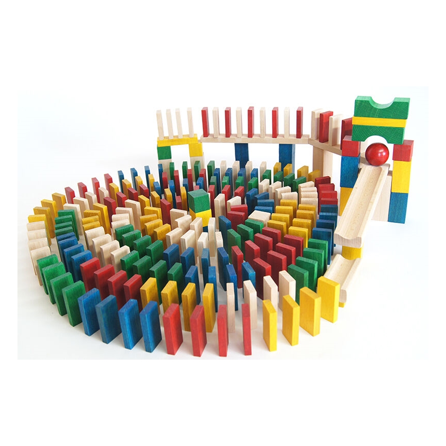 EkoToys - Drevené domino farebné 430 ks