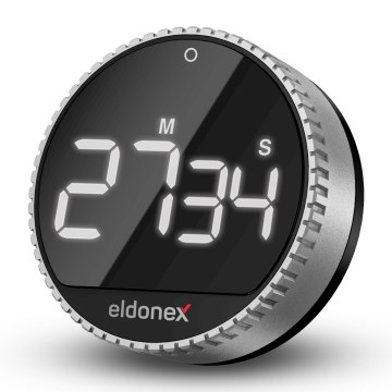 ELDONEX ECL-1210-SL - Minútka QuickCount 3xAAA strieborná/čierna