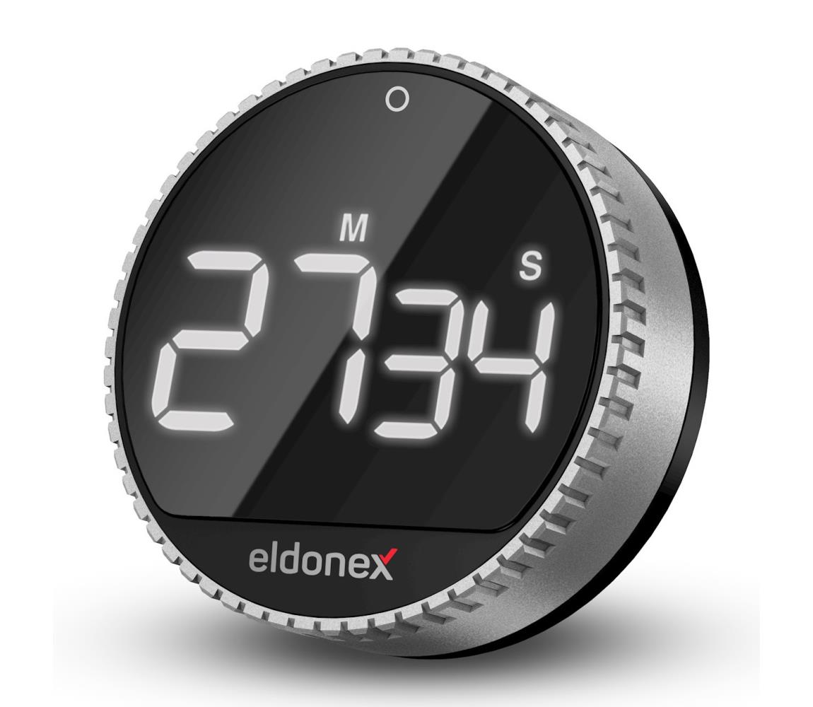 ELDONEX ECL-1210-SL - Minútka QuickCount 3xAAA strieborná/čierna ECL-1210-SL
