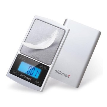 ELDONEX EKS-4040-SL - Presná stotinová váha 2xCR2032 strieborná