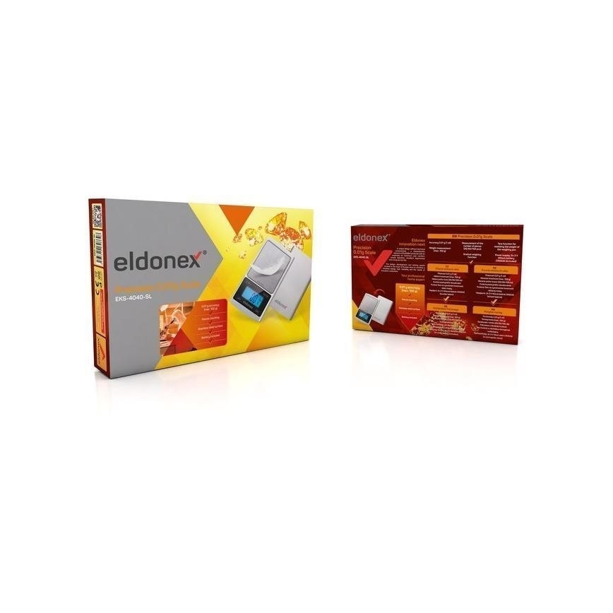 ELDONEX EKS-4040-SL - Presná stotinová váha 2xCR2032 strieborná