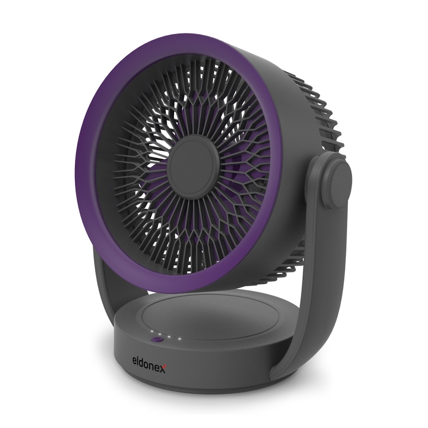 ELDONEX ESF-1010-GY - Nabíjací stolný ventilátor 9W/5V 4000 mAh sivá