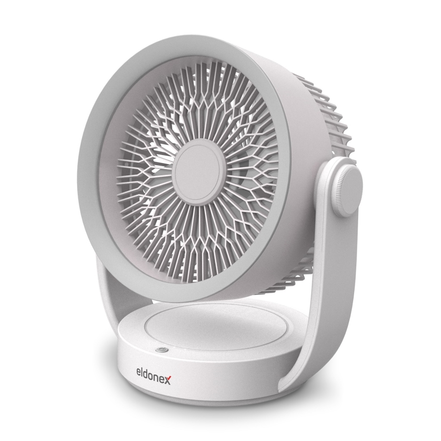 ELDONEX ESF-1010-WH - Nabíjací stolný ventilátor 9W/5V 4000 mAh biela