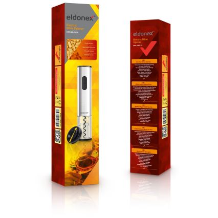 ELDONEX EWO-2200-SL - Elektrický otvárač na víno 4xAA matný chróm
