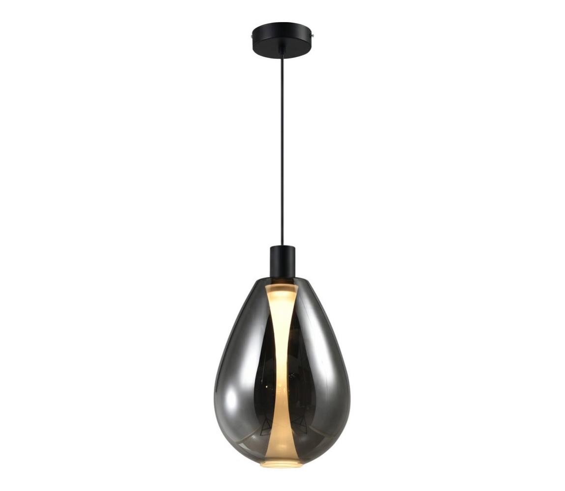 Elegantný závesný luster na lane DENSO 1xGU10/10W/230V pr. 30 cm, čierny chróm 31-51387