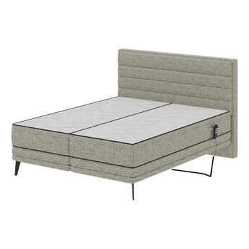 Elektrická polohovateľná čalúnená posteľ s matracmi MILA 180x200 cm sivá