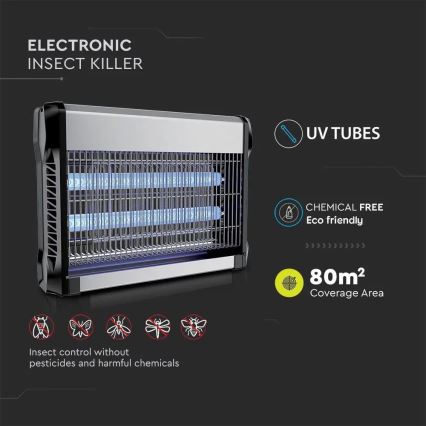 Elektrický lapač hmyzu 2x10W/230V 80 m²