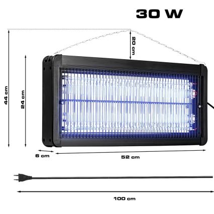 Elektrický lapač hmyzu 2x15W/230V 120 m²