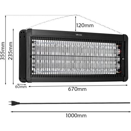Elektrický lapač hmyzu 3x20W/230V 200 m2