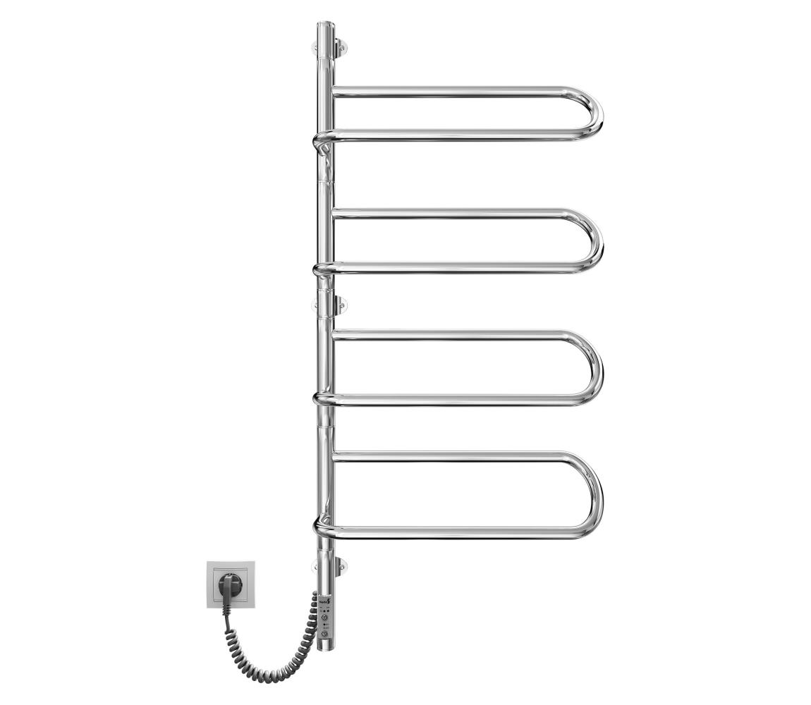 Mario-Radiators Elektrický otočný sušák na uteráky ELECTRA 120W/230V 102,5x47,5 cm nerezová oceľ/chróm ľavé prevedenie 2.3.1005.11.P
