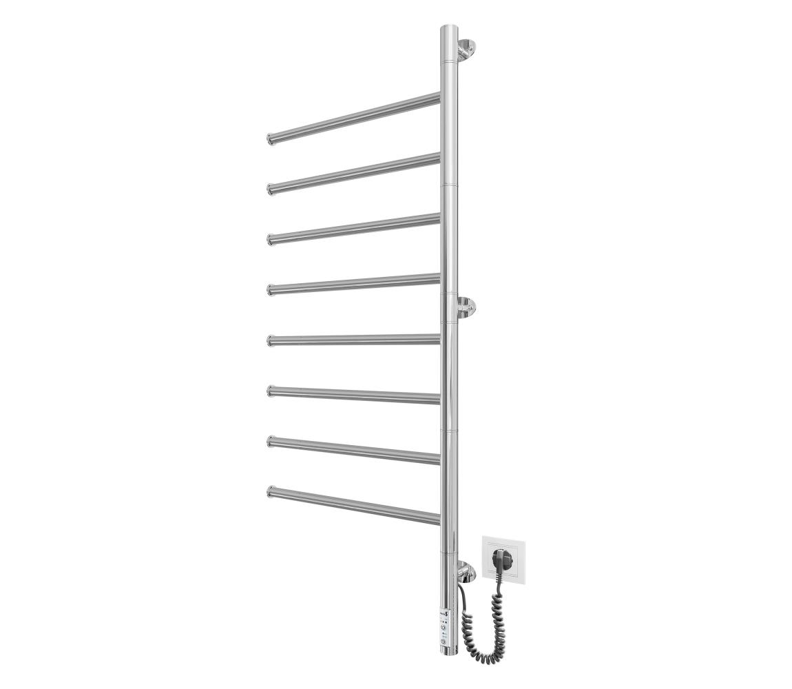 Mario-Radiators Elektrický otočný sušák na uteráky VEER 95W/230V 102,5x44,5 cm nerez/lesklý chróm 2.3.0409.11.P
