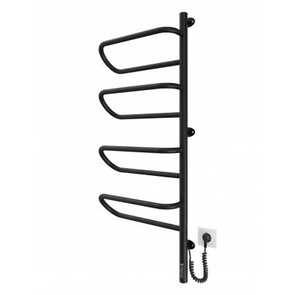 Elektrický otočný sušiak na uteráky ELECTRA 120W/230V 100x44,5 cm nerez/čierny pravostranný