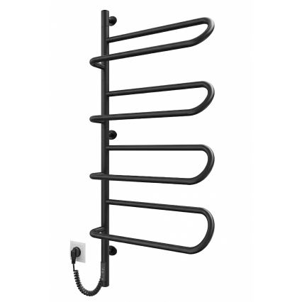 Elektrický otočný sušiak na uteráky ELECTRA 120W/230V 102,5x47,5 cm nerez/čierny ľavý