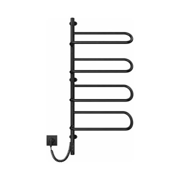 Elektrický otočný sušiak na uteráky ELECTRA 120W/230V 102,5x47,5 cm nerez/čierny ľavý